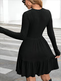 Long Sleeved Round Neck Women's Dress