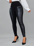 Soft Touch Faux Leather Skinny Pants - Trendy High Waist, Figure-Hugging Fit with Zipper Accent - Versatile & Stylish Everyday Wear for Women