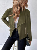 Chic Bomber Jacket for Women - Durable, Easy-Care, Vintage Style with Pockets, Ideal for Fall & Winter