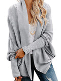 Purpdrank Casual Batwing Sleeves Loose Solid Color Cardigan Tops