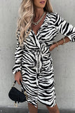 Purpdrank - Casual Vintage Animal Print Print Frenulum V Neck Printed Dresses