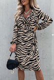 Purpdrank - Casual Vintage Animal Print Print Frenulum V Neck Printed Dresses