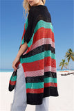 Casual Patchwork Hollowed Out Contrast Swimwears Cover Up