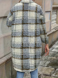 Purpdrank Plaid Fuzzy Jacket with Button Front - Cozy Long Sleeve Lapel Overcoat for Women, Perfect for Fall/Winter