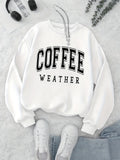 Purpdrank Coffee Print Pullover Sweatshirt, Casual Long Sleeve Crew Neck Sweatshirt For Fall & Winter, Women's Clothing