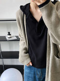 Purpdrank Casual Loose Solid Color Cardigan Tops