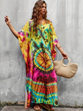 Kaftan Dresses For Women V-Neck Ethnic Print Loose Caftan Loungewear Plus Size Swimsuit Beach Cover Up