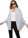 Purpdrank Casual Batwing Sleeves Loose Solid Color Cardigan Tops