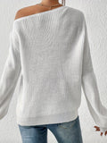 Women's Cold Shoulder Sweater - Soft, Solid Color, Casual, Long Sleeve, Fall and Winter Essential, Comfortable, Relaxed Fit Clothing