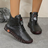 Women's Solid Color Casual Boots, Buckle Soft Sole Platform High-top Walking Shoes, Round Toe Comfort Winter Boots fall