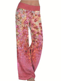 Floral Print Wide Leg Pants, Casual Loose Pants For Spring & Summer, Women's Clothing