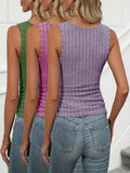 Purpdrank 3pcs French Square Collar Pleated Vest