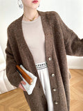 Purpdrank Urban Loose Solid Color Thick Thread Knitting Cardigan Coats