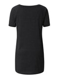 Purpdrank Casual Crew Neck Short Sleeve Solid Longline T-Shirt - Women's Every Day Tops, Clothing