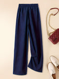 Chic Vintage Wide-Leg Pants: Breeze Through Spring to Fall - Casual, Comfortable, Easy-Care for Women