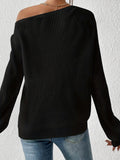 Women's Cold Shoulder Sweater - Soft, Solid Color, Casual, Long Sleeve, Fall and Winter Essential, Comfortable, Relaxed Fit Clothing