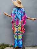 Kaftan Dresses For Women V-Neck Ethnic Print Loose Caftan Loungewear Plus Size Swimsuit Beach Cover Up