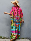 Kaftan Dresses For Women V-Neck Ethnic Print Loose Caftan Loungewear Plus Size Swimsuit Beach Cover Up