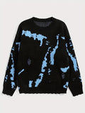 Abstract Pattern Crew Neck Sweater, Casual Long Sleeve Sweater For Fall & Winter, Women's Clothing