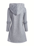 Womens Fashionable Letter Print Hoodie - Relaxed Fit, Adjustable Drawstring Hood, Soft Sweatshirt - Casual, Comfortable, Trendy Style for Everyday Wear