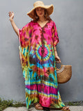 Kaftan Dresses For Women V-Neck Ethnic Print Loose Caftan Loungewear Plus Size Swimsuit Beach Cover Up