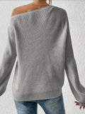 Women's Cold Shoulder Sweater - Soft, Solid Color, Casual, Long Sleeve, Fall and Winter Essential, Comfortable, Relaxed Fit Clothing