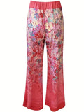 Floral Print Wide Leg Pants, Casual Loose Pants For Spring & Summer, Women's Clothing