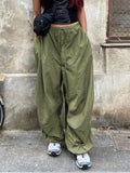 Versatile Y2K Polyester Cargo Pants for Women - All-Season, Pocket Detail, Non-Elastic