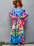 Kaftan Dresses For Women V-Neck Ethnic Print Loose Caftan Loungewear Plus Size Swimsuit Beach Cover Up