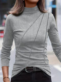 Purpdrank High Neck Slim Fit Polyester Turtleneck Top - Soft, Stretchy, and Breathable for All Seasons - Machine Washable, Casual Long Sleeve Shirt for Women