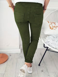 Long Length Drawstring Pants, Casual Solid Women's Clothing With Pockets