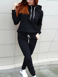 ComfyCasual Women's Two-Piece Set: Kangaroo Pocket Hoodie & Adjustable Drawstring Pants - Perfect for Everyday & Lounge