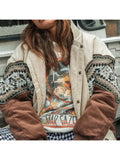 Purpdrank - Women Vintage Cotton Jackets Coats Autumn Fashion Clothes Print Outwear Loose Top Bohemian Long Sleeve Female Elegant Streetwear