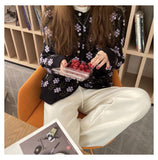 Purpdrank - Autumn Cardigan Women Sweet Knitted Sweater Cozy Preppy Ulzzang Cute Holiday Loose Knitwear Coat Thickened Pull Femme