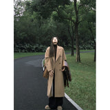 cold weather outfits Elegant Suit Collar Woolen Coat Women's Winter Retro Loose Long Woolen Coat