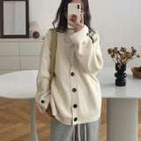 joker costume female outfit Lazy Style V-neck Soft Glutinous Sweater Coat Women's Autumn and Winter Loose Large Casual Knitted Cardigan Top