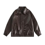 outfit inspo fall Autumn and Winter Leather Coat Women's Autumn American Retro Sweet Cool Motorcycle Hong Kong Style Pu Jacket