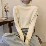 Purpdrank cold weather outfits Women's Half Turtleneck Bottoming Shirt Autumn and Winter Inner Wear Lazy Style Sweater High-Grade Soft Glutinous Loose Knitted Top