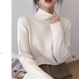 cold weather outfits Women's Half Turtleneck Bottoming Shirt Autumn and Winter Inner Wear Lazy Style Sweater High-Grade Soft Glutinous Loose Knitted Top