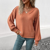 fall outfits women Autumn and Winter Fashion Women's Long Sleeve Solid Color Sweater