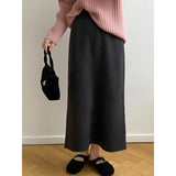 outfit inspo winter Women's Mid-Length Wool Knitted Skirt Autumn and Winter Straight Skirt Super Nice Wool Sheath Straight Skirt