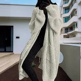 comfy outfits winter Autumn and Winter Lazy Style Long Sweater Coat Women's Loose Bottoming Long Sleeve Knitted Cardigan