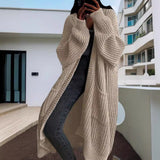 comfy outfits winter Autumn and Winter Lazy Style Long Sweater Coat Women's Loose Bottoming Long Sleeve Knitted Cardigan