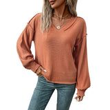 fall outfits women Autumn and Winter Fashion Women's Long Sleeve Solid Color Sweater