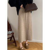 outfit inspo winter Women's Mid-Length Wool Knitted Skirt Autumn and Winter Straight Skirt Super Nice Wool Sheath Straight Skirt