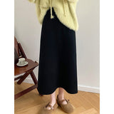 outfit inspo winter Women's Mid-Length Wool Knitted Skirt Autumn and Winter Straight Skirt Super Nice Wool Sheath Straight Skirt