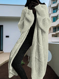 comfy outfits winter Autumn and Winter Lazy Style Long Sweater Coat Women's Loose Bottoming Long Sleeve Knitted Cardigan