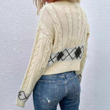 y2k outfits Long Sleeve Cardigan Short Twist Coat Knitwear Spring, Autumn and Winter