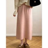 outfit inspo winter Women's Mid-Length Wool Knitted Skirt Autumn and Winter Straight Skirt Super Nice Wool Sheath Straight Skirt