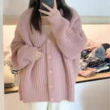 Purpdrank fall outfits women Autumn and Winter Small Wear Creamy-white Lazy Style Sweater Wide Leg Pants High-Grade Three-Piece Suit